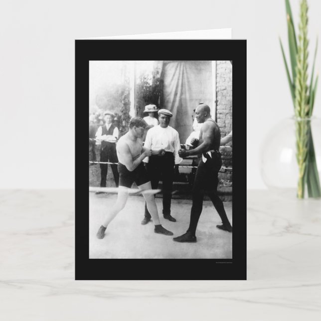 Knivsmed vs. den Johnson boxningmatchen 1914 Kort (Framsida)