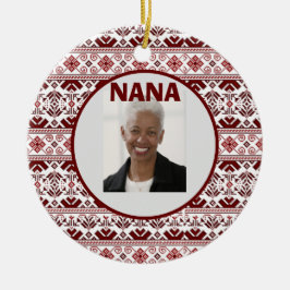 Knjutning av ukrainsk etnisk mönster, jul julgransprydnad keramik