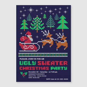 Knkunnig Julafton Mönster Ugly Sötare jul Party Magnetisk Inbjudningskort
