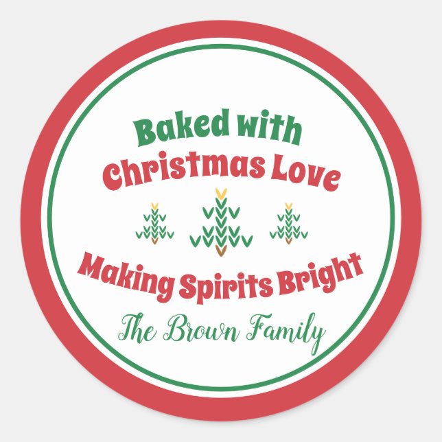 Knkunnig Julgran Runt Klistermärke (Framsida)