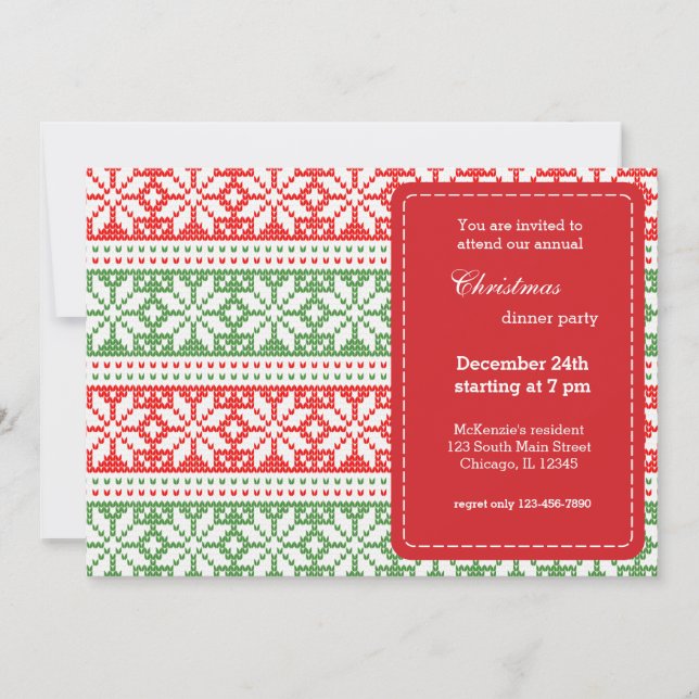 Knkunnig mönster inbjudningar (Framsida)