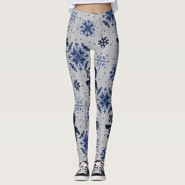 Knkunnig Winter Penguins Decorative Mönster Leggings (Framsida)