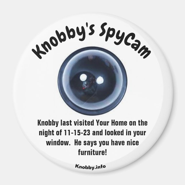 Knobbys senaste besök i ditt hem magnet (Framsidan)