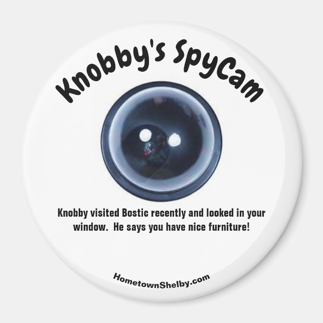 Knobby's SpyCam Bostic Rolig Kylskåp  Magnet (Framsidan)