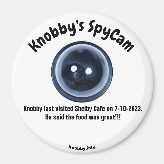 Knobbys SpyCam Shelby Cafe Magnet (Framsidan)