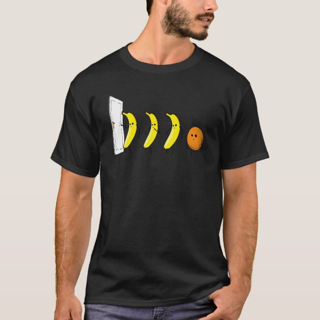 Knock 3 Bananas 1 Orange Funny T Shirt (Framsida)