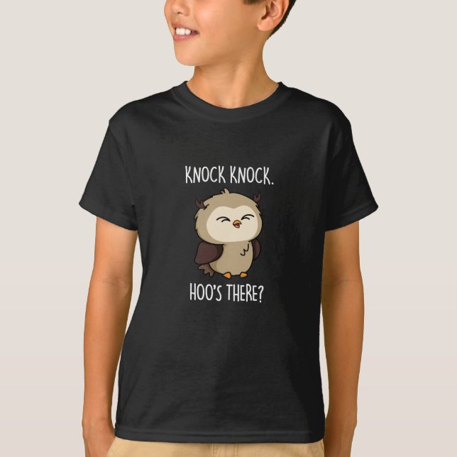 Knock Hoos där Uggla Pun Mörk BG  T Shirt (Framsida)