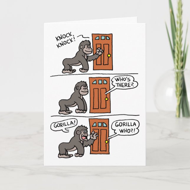 Knock Knock Gorilla Yourown A Steak Birthday Kort (Framsida)