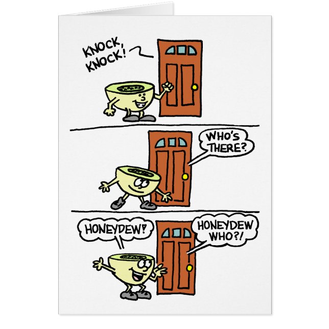 Knock Knock Honeydew Cute-årsdag Hälsningskort (Framsidan)