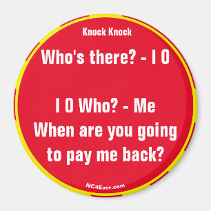 Knock Knock Joke I O Magnet