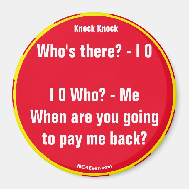 Knock Knock Joke I O Magnet (Framsidan)