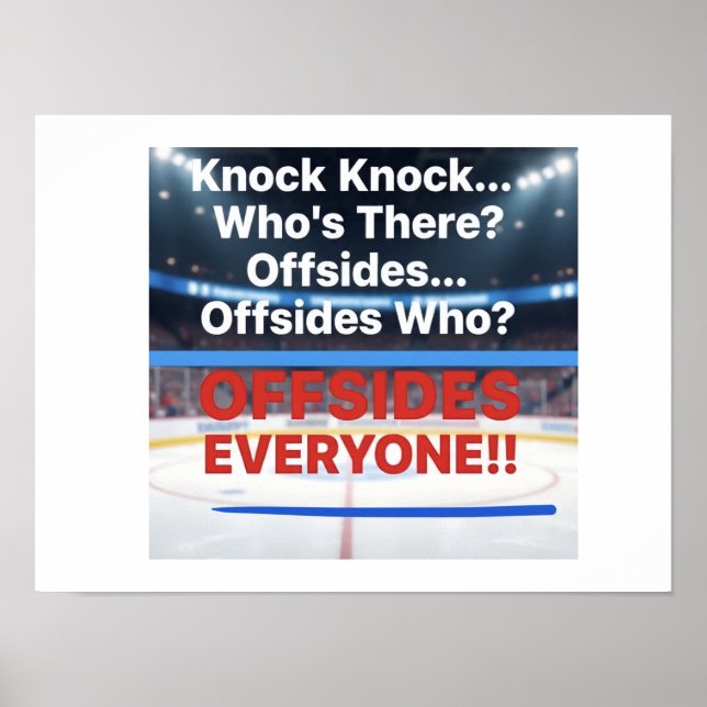 Knock Knock Offsides Hockey Poster (Framsidan)