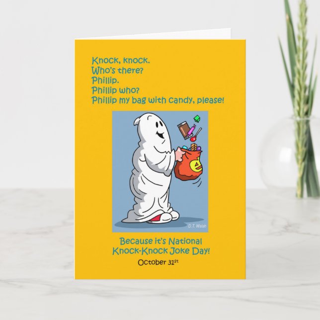 Knock Knock skämt dagen 31 oktober Halloween Helgkort (Framsida)