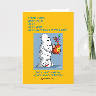 Knock Knock skämt dagen 31 oktober Halloween Helgkort