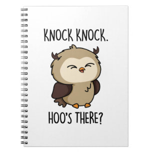 Knock Knock Vem Där Rolig Uggle Puns Anteckningsbok