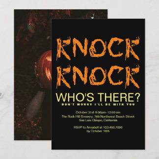 Knock vem som är där Photo Halloween fest Invi Inbjudningar