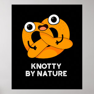 Knop by ature Funny Pretzel Pun Mörk BG Poster