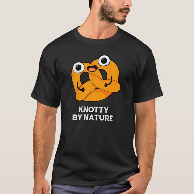 Knop by ature Funny Pretzel Pun Mörk BG T Shirt (Framsida)