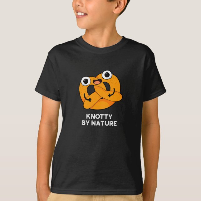 Knop by ature Funny Pretzel Pun Mörk BG T Shirt (Framsida)