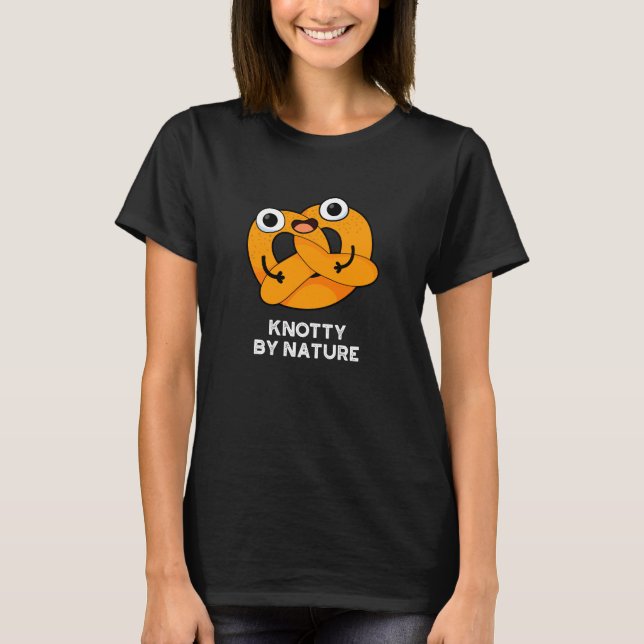 Knop by ature Funny Pretzel Pun Mörk BG T Shirt (Framsida)