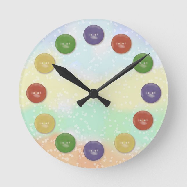 Knopfuhr Runde Wanduhr Rund Klocka (Framsida)