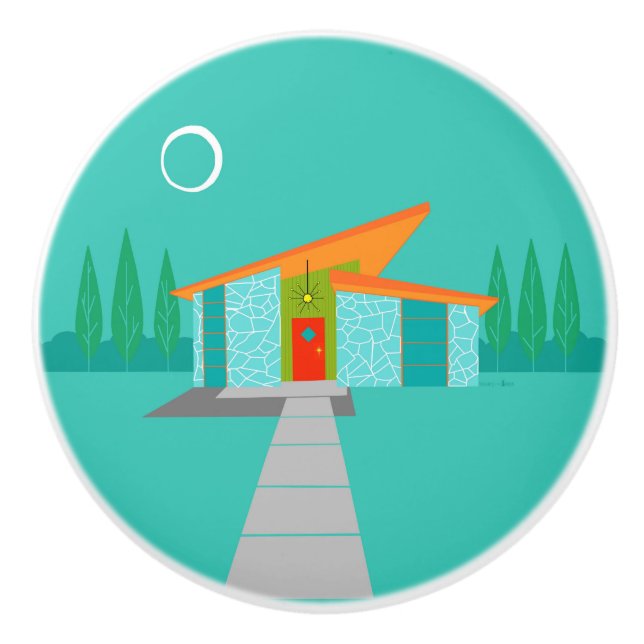 Knopp för hus för utrymmeåldertecknad keramisk (Framsidan)