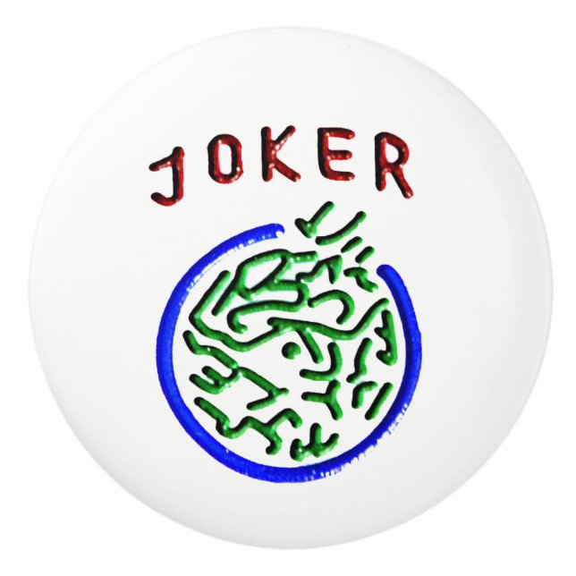 Knopp för Joker för Mah Jongg keramisk (Framsidan)