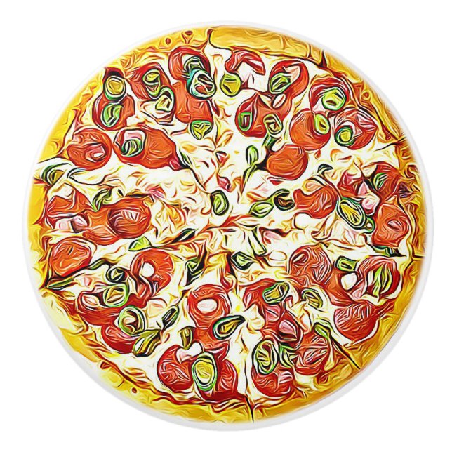 Knopp för köksskåp för peperoniostPizza (Framsidan)