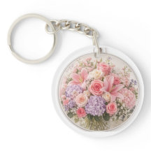 Knopp med vänlighet Blommig Nyckelring