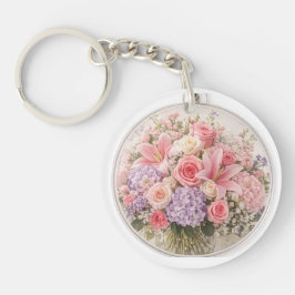 Knopp med vänlighet Blommig Nyckelring