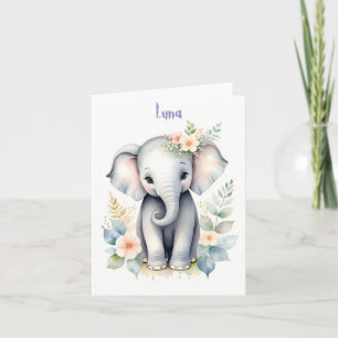 Knoppande baby elefant inbjudan