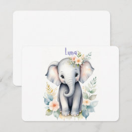 Knoppande Baby Elefant Inbjudningar