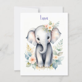 Knoppande Baby Elefant Vykort