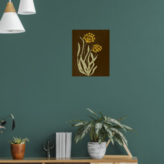 Knoppande Gräslök Botanisk Konsttryck | Brun Blomm Poster