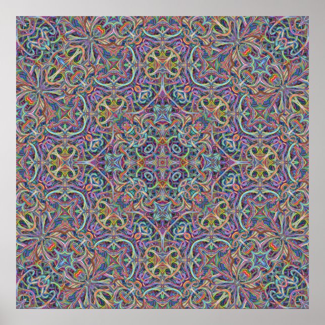Knortation Knexus Psychedelic Mandala Poster (Framsidan)