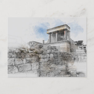 Knossos Palace-vykort - Heraklion Crete Travel Helg Vykort