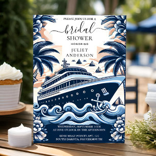 Knot Boat Frakt Navy Blue Nautical Möhippa Inbjudningar