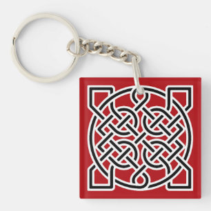 Knot, djupröd, svart och vit keltisk sjöman