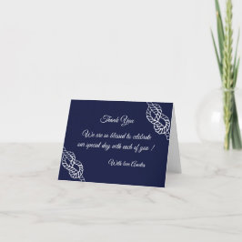 Knot Nautical Rope White & Navy Bröllop Tack Kort