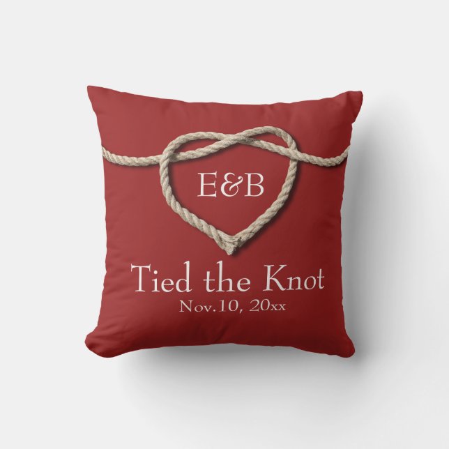 Knot Red Bröllop Pillow Kudde (Framsida)