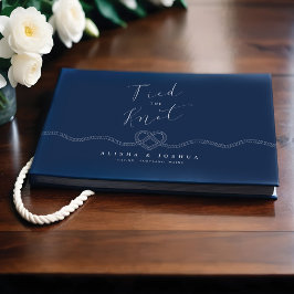 Knot Rope Heart Nautical Navy & White Gästböcker