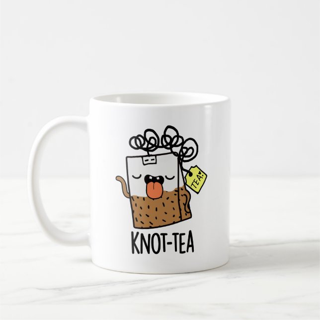 Knot-tea Funny Tea Pun  Kaffemugg (Vänster)