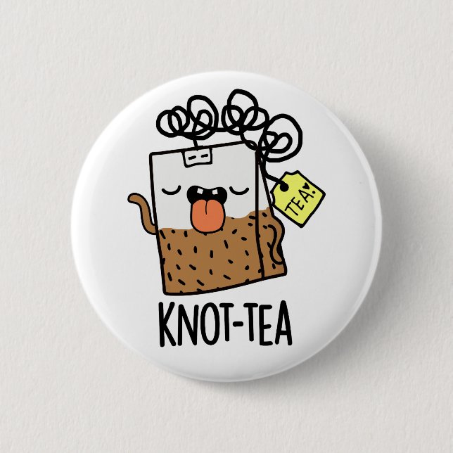 Knot-tea Funny Tea Pun  Knapp (Framsida)