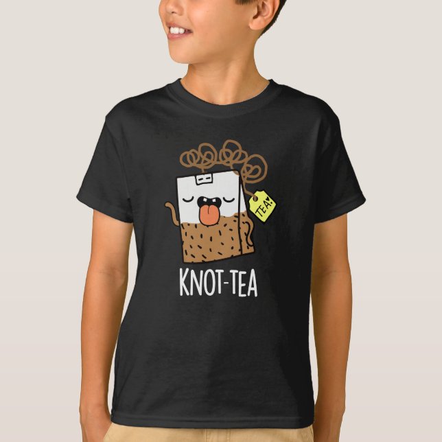 Knot-tea Rollig Tea Puns Mörk BG T Shirt (Framsida)