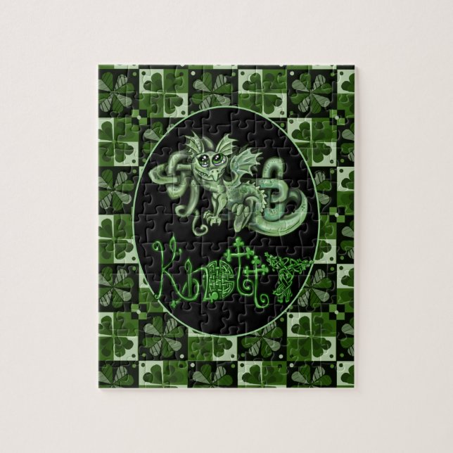 Knotty Celtic Knot Irish Dragon Jigszle Puzzle Pussel (Vertikal)
