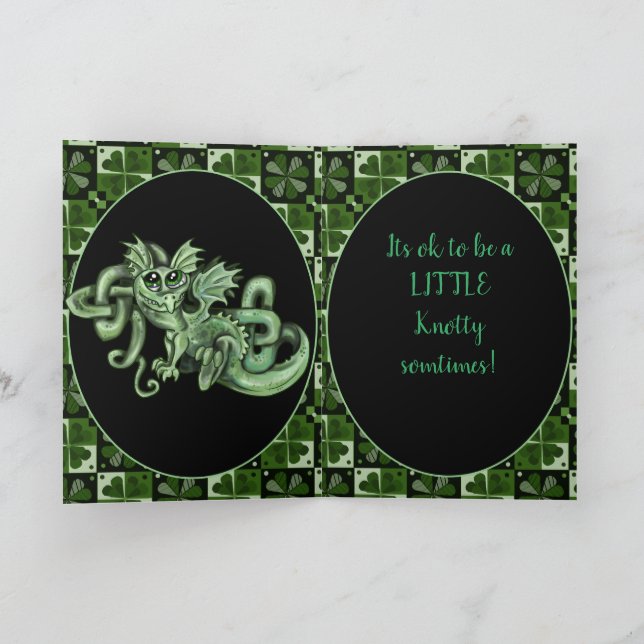 Knotty Celtic Knot Irish Dragon Kort (Inuti)