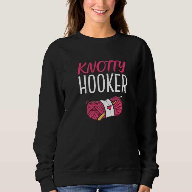 Knotty Crochet Knitter T Shirt (Framsida)