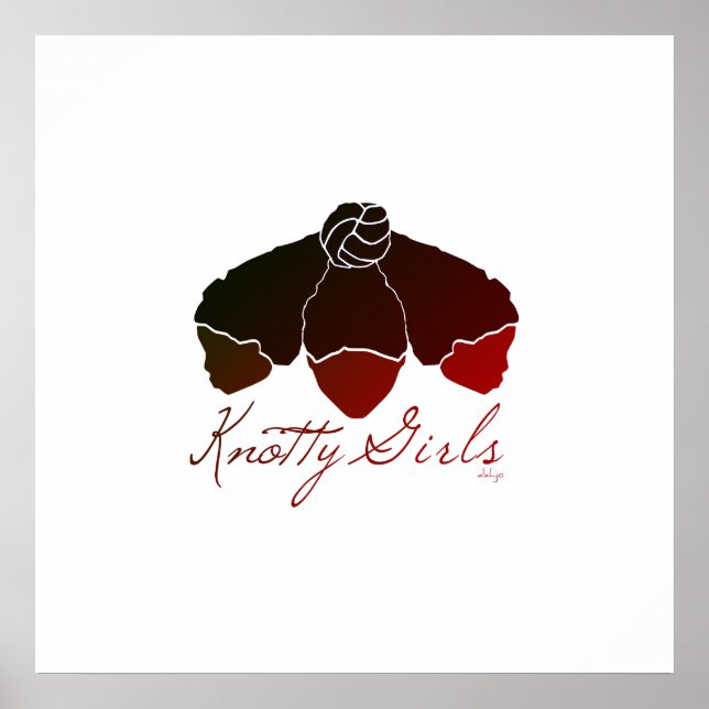 Knotty Girls | 3 Black Girls Knowledge Hair Poster (Framsidan)