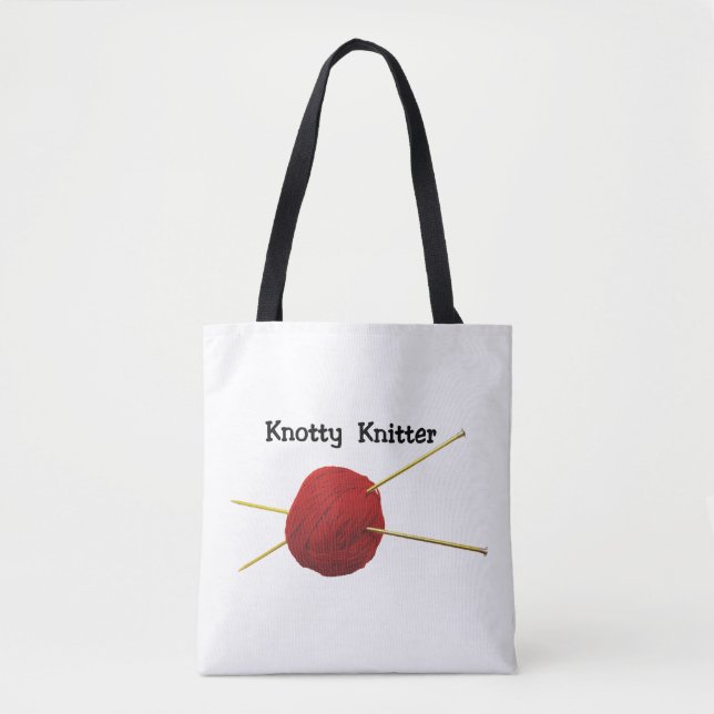 Knotty Knitter Tote Tygkasse (Framsida)