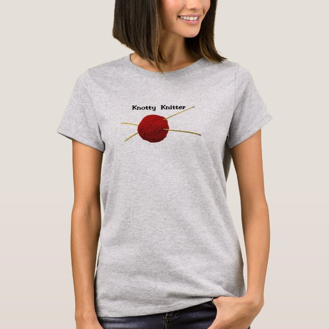 Knotty Knitter Women's Basic T-Shirt (Framsida)